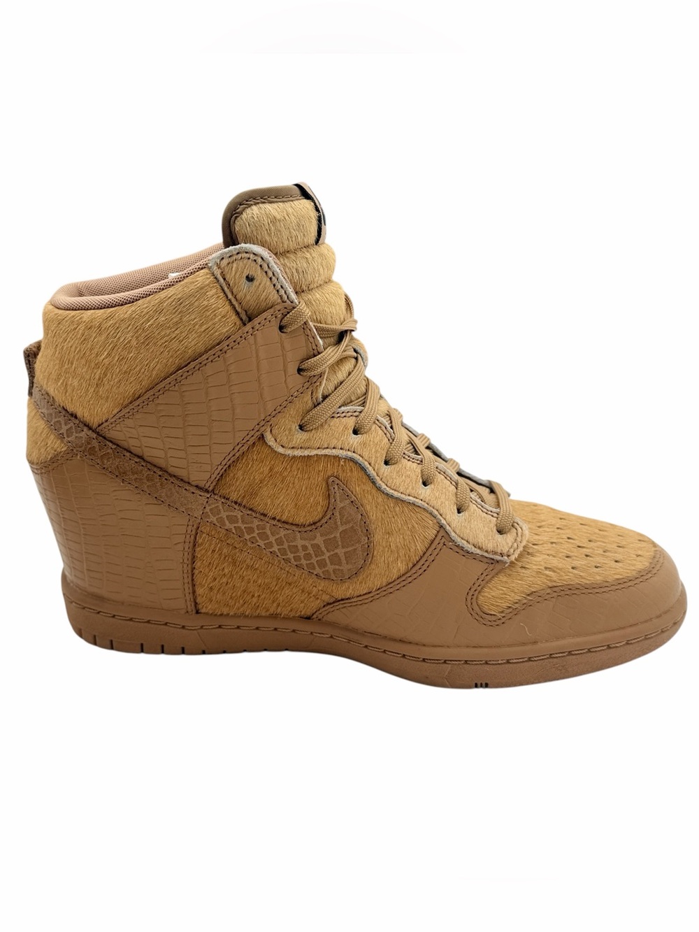Nike x Undercover Dunk Sky Hi SP Wedge Pony Hair Tan/Brown Women’s US Size 10 - Picture 4 of 16